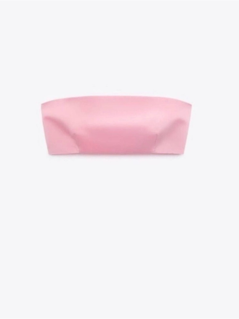 ZARA Pink Satin Bandeau Tube Top Strapless Crop Top Barbiecore Size M NWT - Picture 4 of 7
